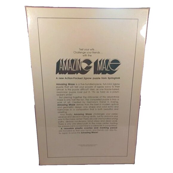 NEW Springbok Jigsaw Puzzle Amazing Maze Over 500 Pieces 1975 Hallmark PZL5010 - Picture 6 of 9